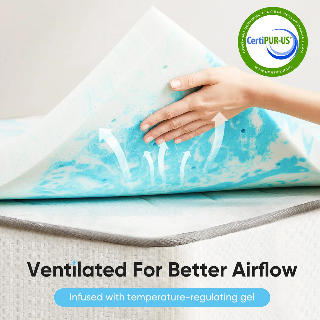 l Memory Foam Mattress Topper Full Size  Bedroom Furniture