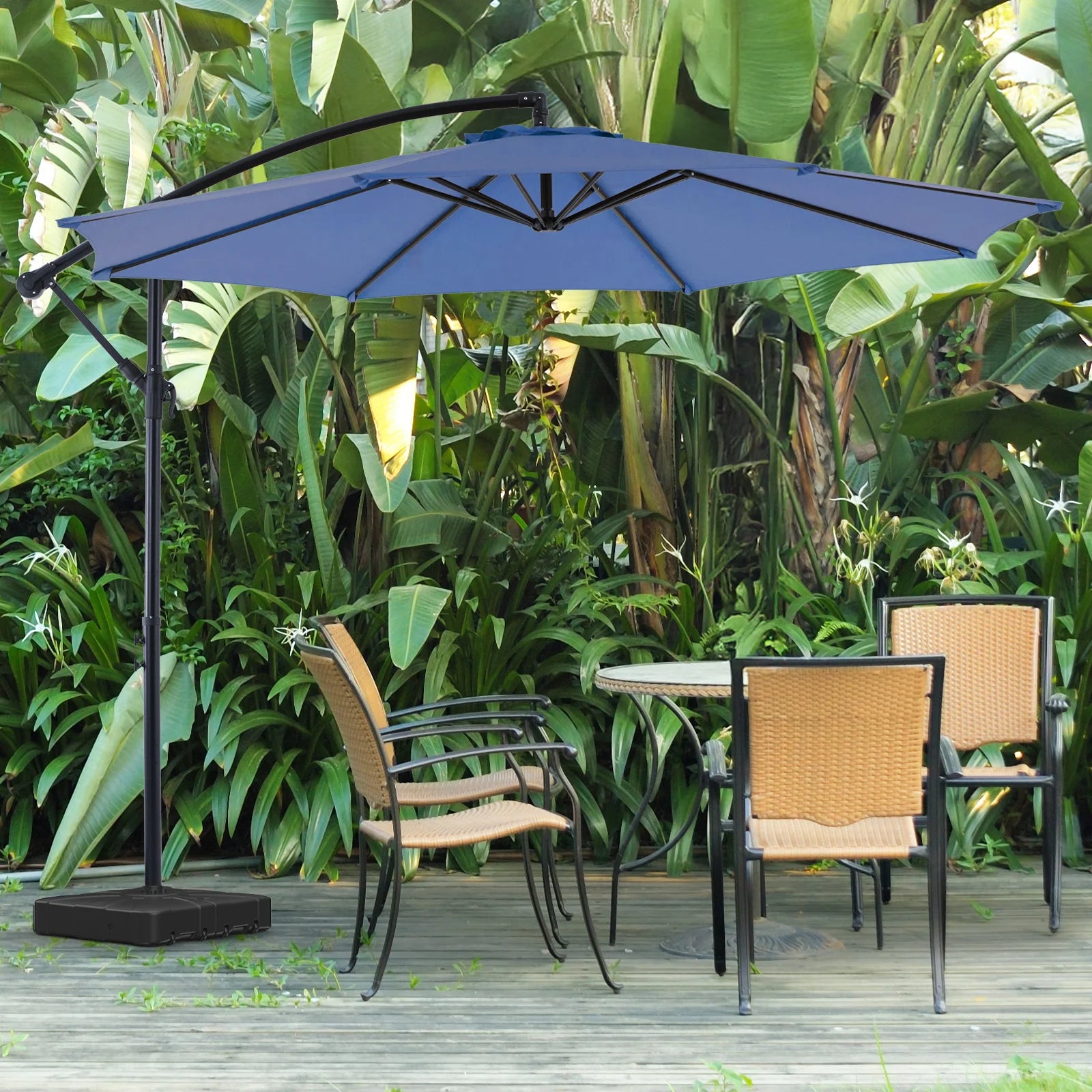JHK 10FT Outdoor Patio Umbrella Hanging Cantilever  UV Protection  for Backyard Garden
