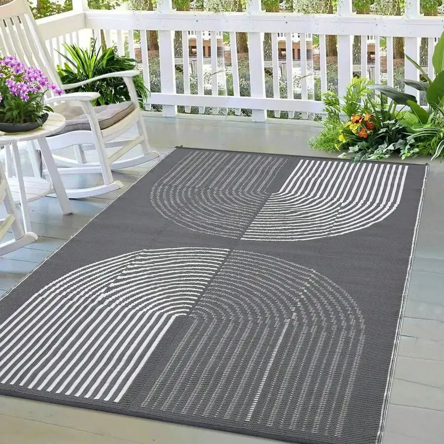 Waterproof Mat ,Modern Plastic Straw Rug Large Outdoor Rug For Patio Waterproof Reversible Rug
