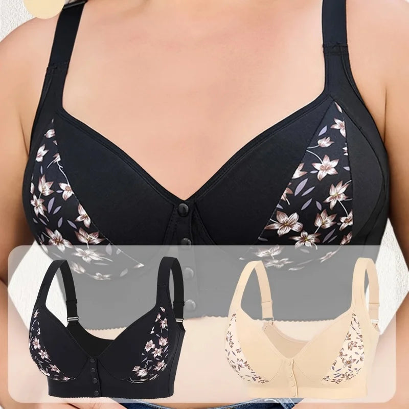 Wire-Free Bras Luxurious Gravity Lift, Closed Double-Breasted Front Placket