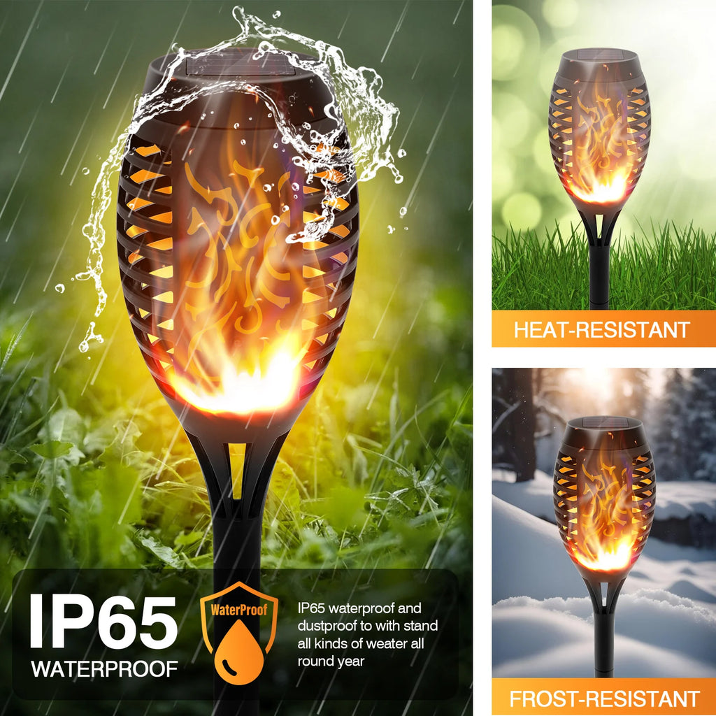 Solar Lights Outdoor Solar Torch Lights with Flickering Flame Waterproof Garden Decoration